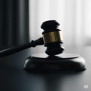 A modern gavel on a desk, symbolizing the final verdict in this credit card review.