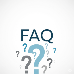 A clean graphic with multiple question marks, representing the frequently asked questions section about Capital One and Credit One cards.
